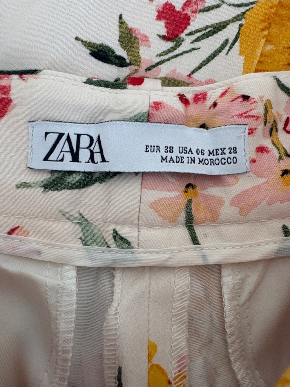 Zara Floral Botanical Trouser Pants Size 6 - Picture 6 of 7